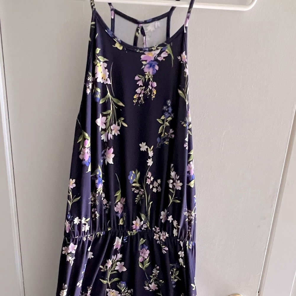 Blue floral maxi dress